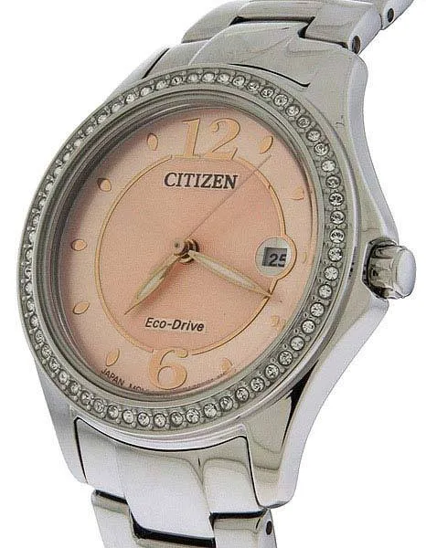 Citizen Ladies Silhouette Crystal - Pink Sunray Dial - Bracelet - Date