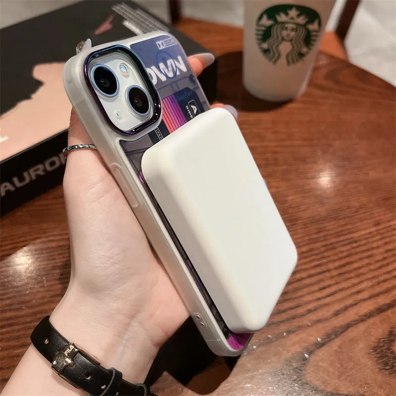 Classical Tape Pattern Magsafe Magnetic Wireless Charging Phone Case For iPhone