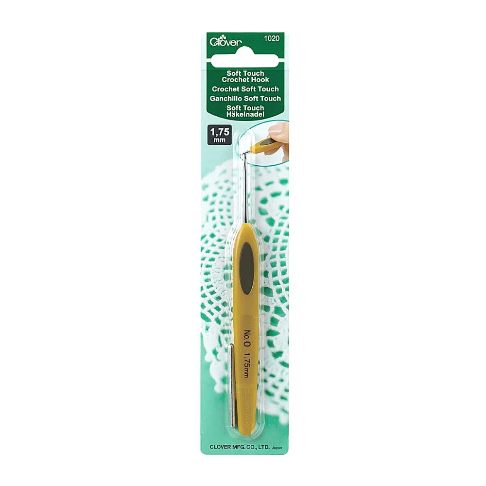 Clover Soft Touch Crochet Hook Ergonomic Design, 1.75mm