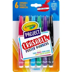 Crayola Project Erasable Poster Markers, 6ct