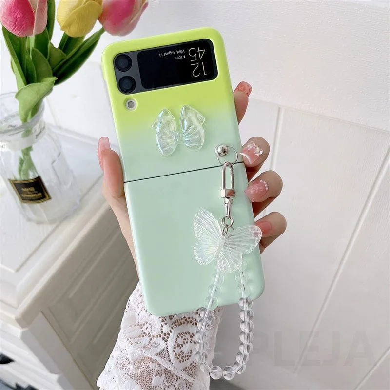 Cute Pastel Butterfly Bracelet Phone Case Samsung Galaxy Z Flip 3