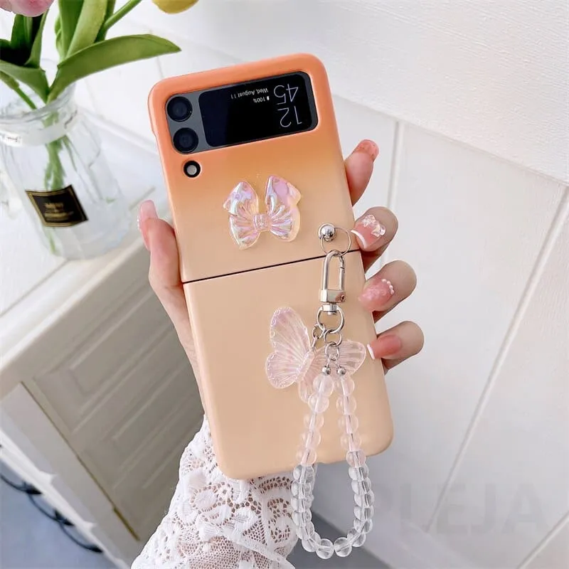 Cute Pastel Butterfly Bracelet Phone Case Samsung Galaxy Z Flip 3