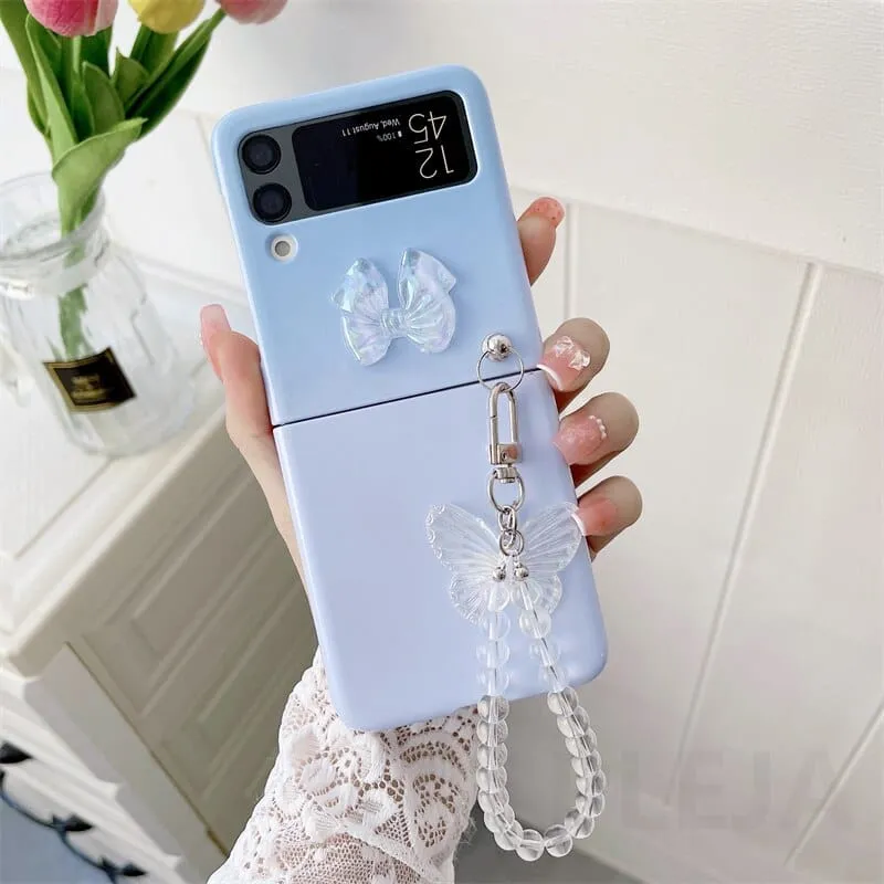 Cute Pastel Butterfly Bracelet Phone Case Samsung Galaxy Z Flip 3