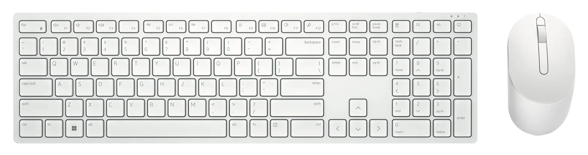 Dell Km5221w Wireless Mouse   Keyboard Set, White