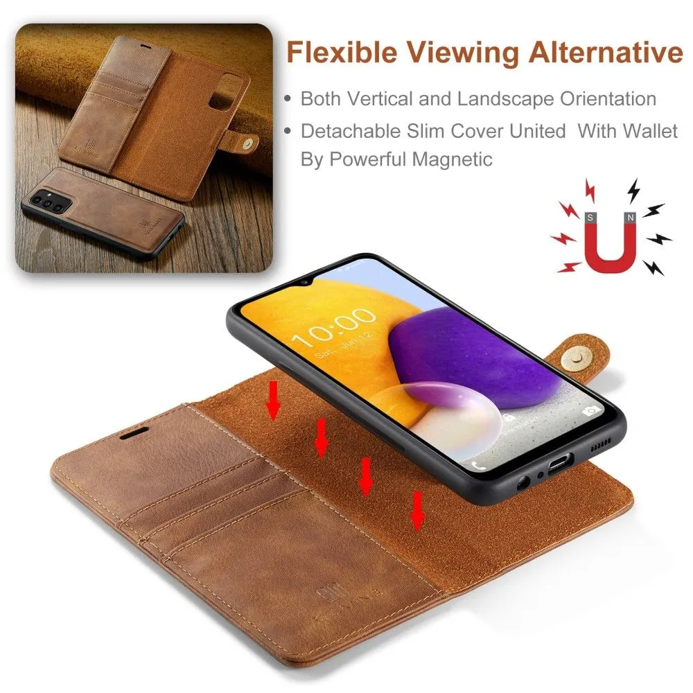 DG.MING Samsung Galaxy A13 4G 2-in-1 Wallet Case - Brown