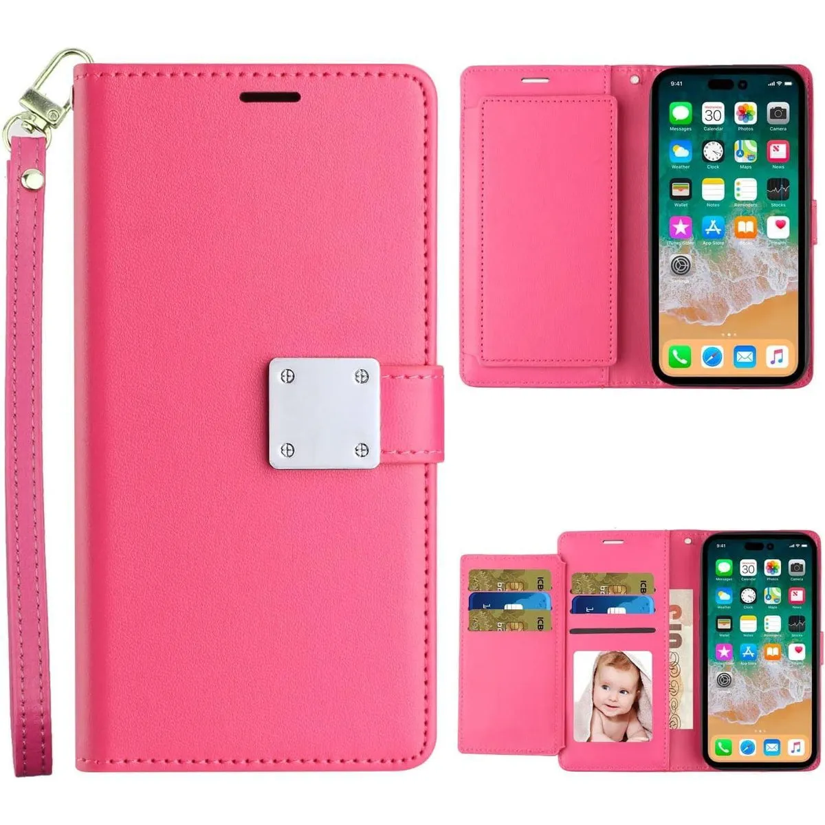 Entronix Apple iPhone 8 Plus/7 Plus Case - Folio Wallet & Card Holder,