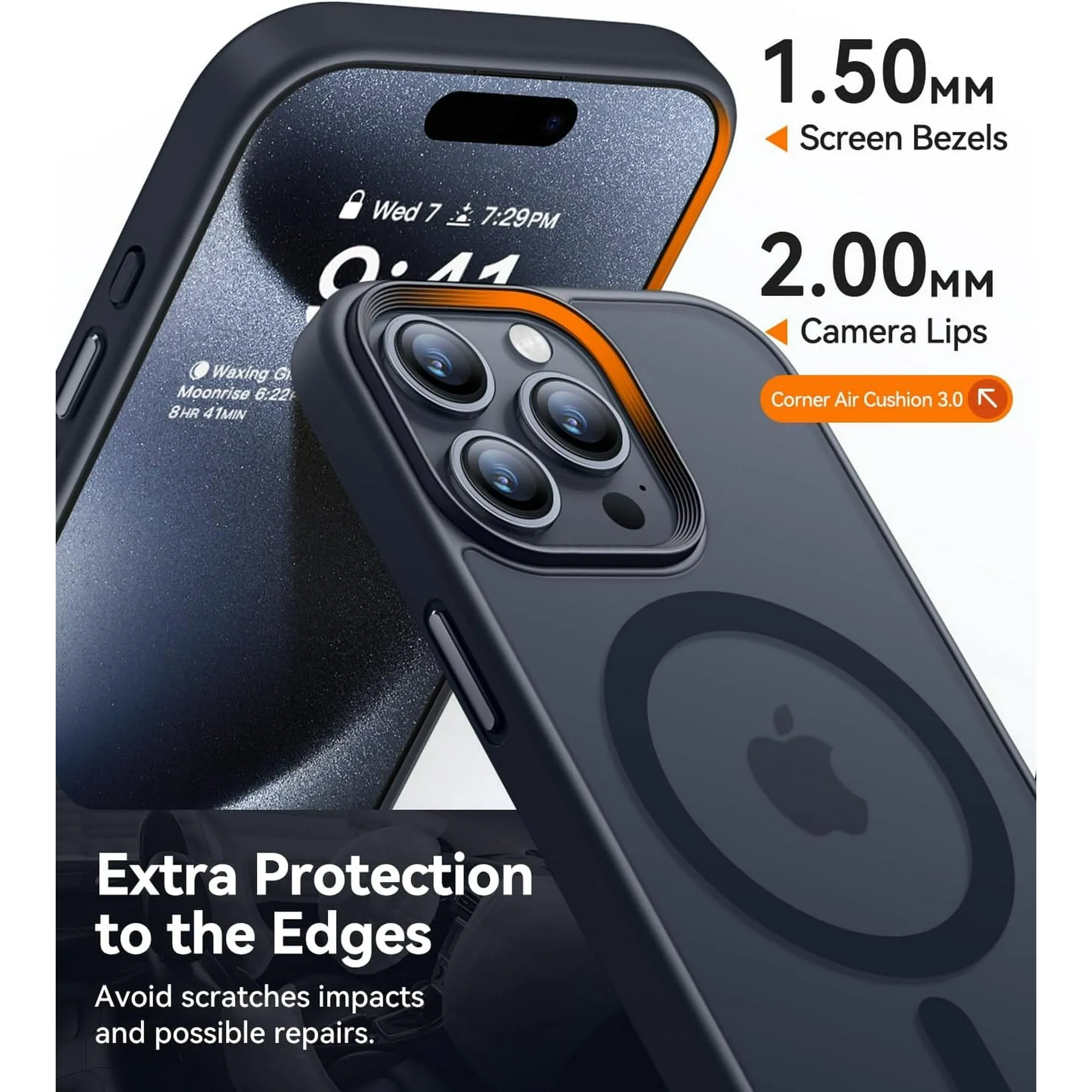 Entronix Case 5 in 1 Bundle Designed for Apple iPhone 15 Pro Max Clear Magnetic Case with 2 Tempered Glass and 2 Camera Lens, Shockproof Clear Case