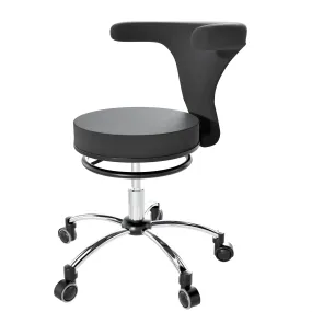 Ergonomic Adjustable Chair With Round Bar Mechanism, Saddle Seat and 360 Degree Angle Adjustment, Black (R103)