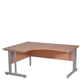 Ergonomic Left Hand Corner Desk - 1400mm Wide with Cable Management & Modesty Panels