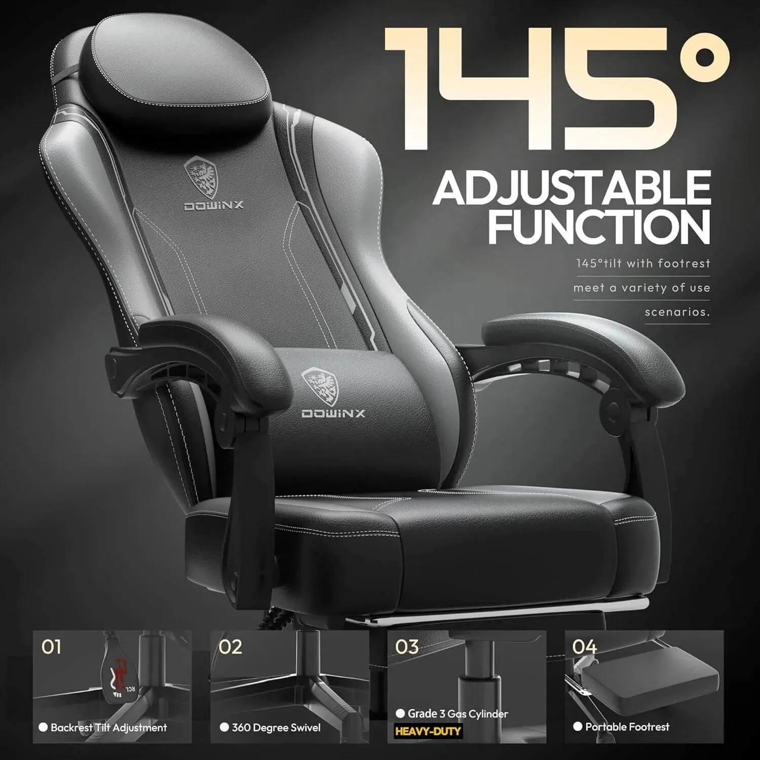 ERGONOMIC SERIES LS-6650-BLACK&GREY