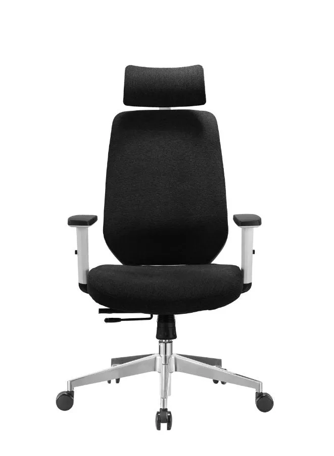 Executive Chair with Adjustable Height, Headrest, and Armrest with Aluminum Base for Home, Office and Shops