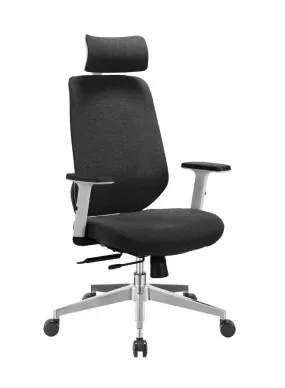 Executive Chair with Adjustable Height, Headrest, and Armrest with Aluminum Base for Home, Office and Shops