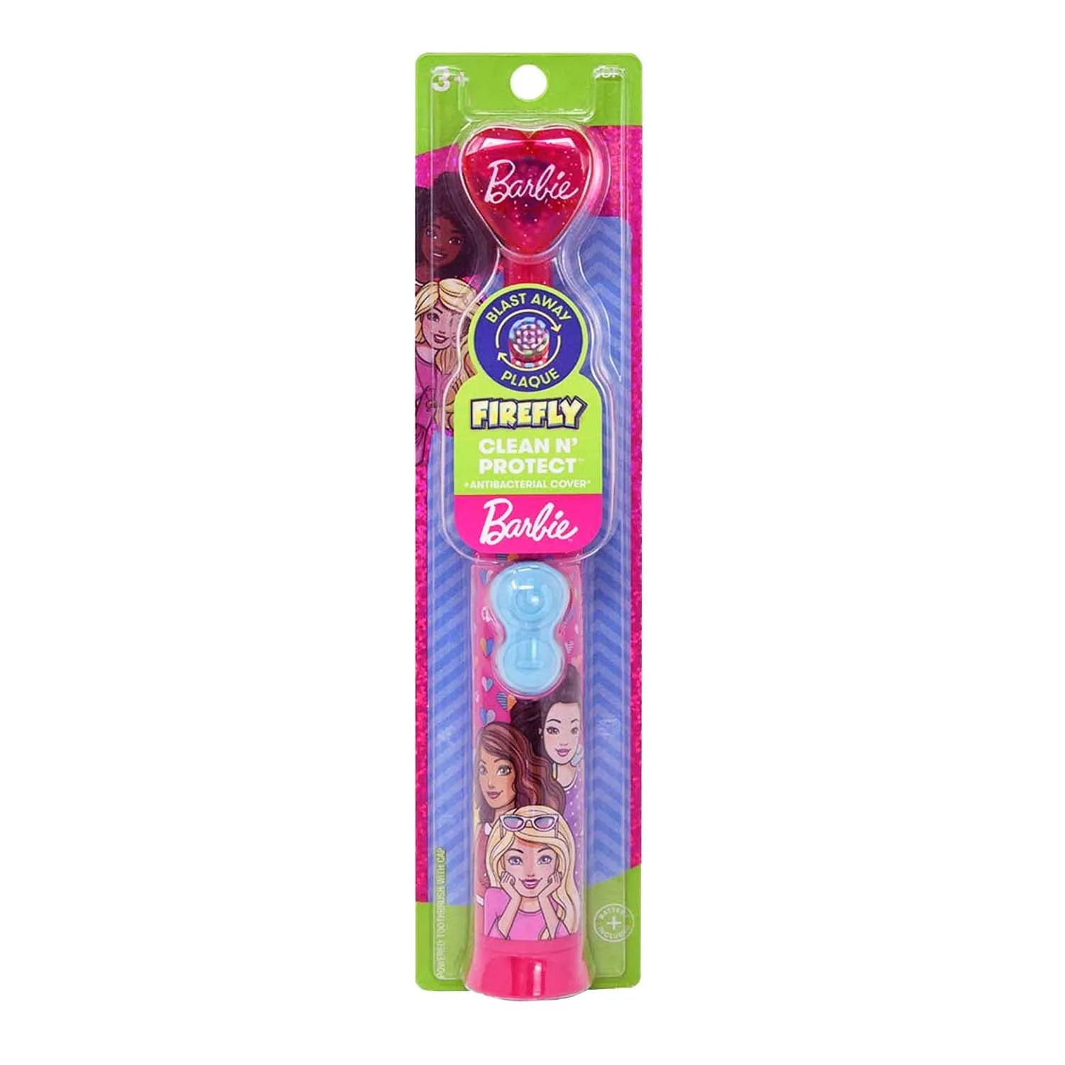 Firefly Barbie Power Clean N Protect Battery Soft Toothbrush with Character Cap