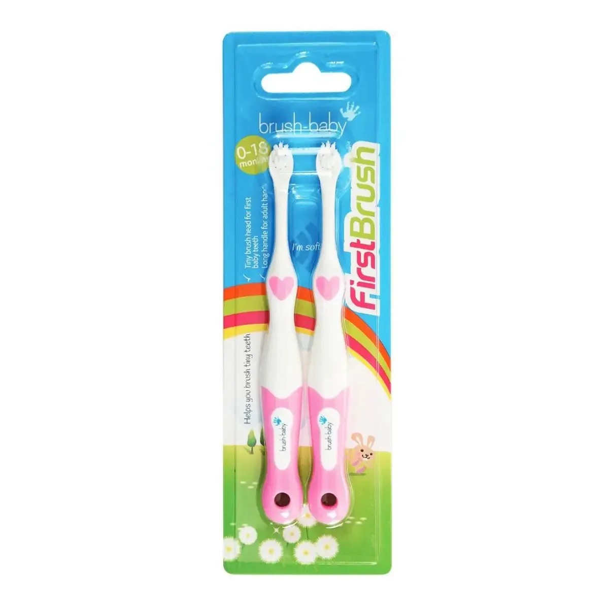 FirstBrush™ Baby Toothbrush Double Pack - Pink