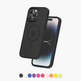 FLOLAB Surtect Tri-Fusion Magnetic for iPhone 14 Series Phone Case Black Frame Black Matte Translucent