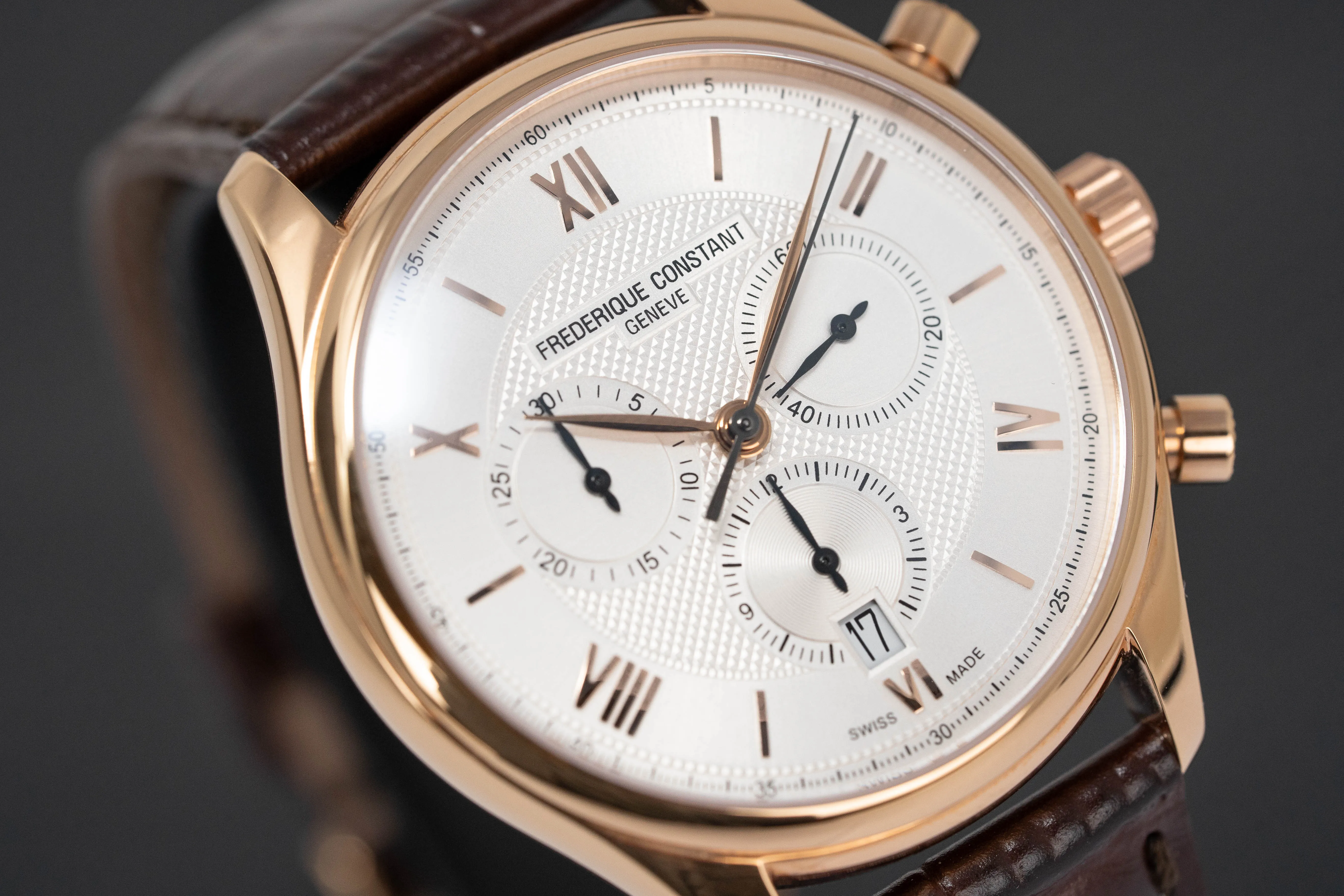 Frederique Constant Watch Men's Classic Chronograph Rose Gold PVD FC-292MV5B4