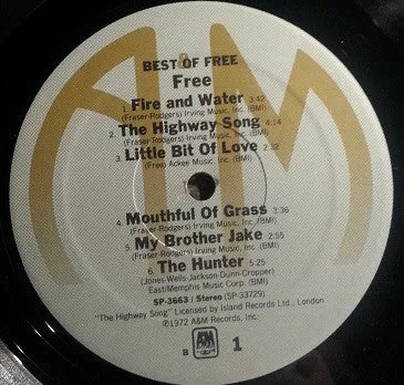 Free - Best Of Free (LP, Comp, RE) (VG )