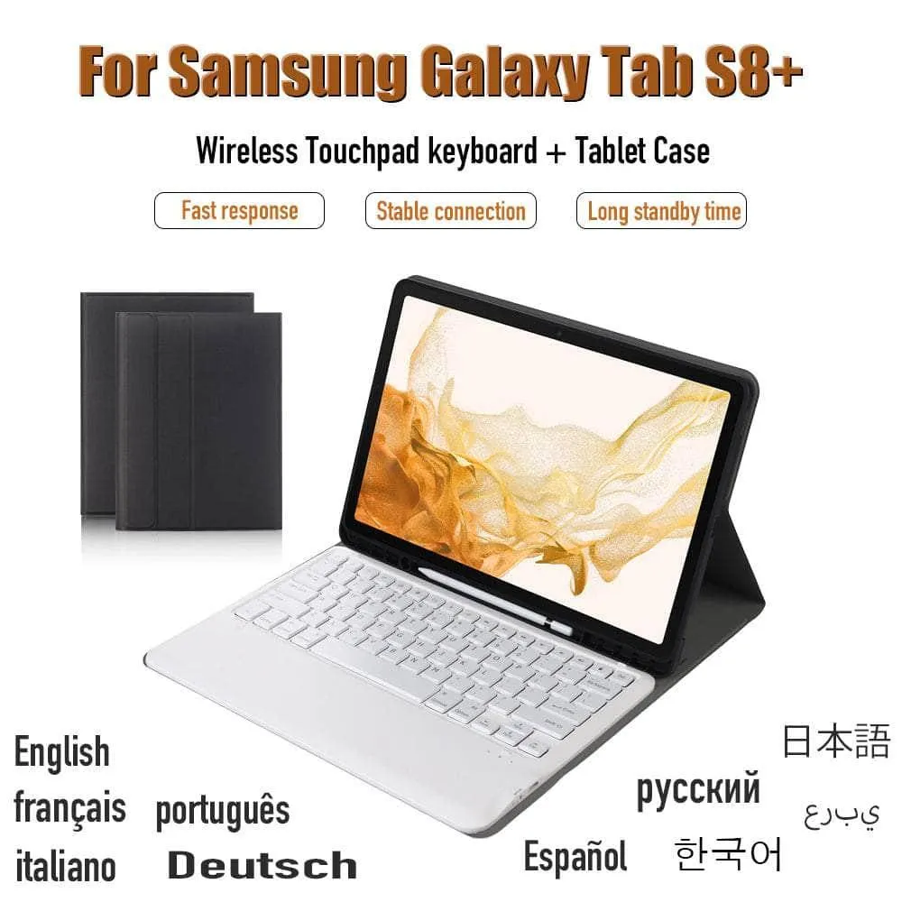 Galaxy Tab S8 Plus Portable Wireless Bluetooth Keyboard Case