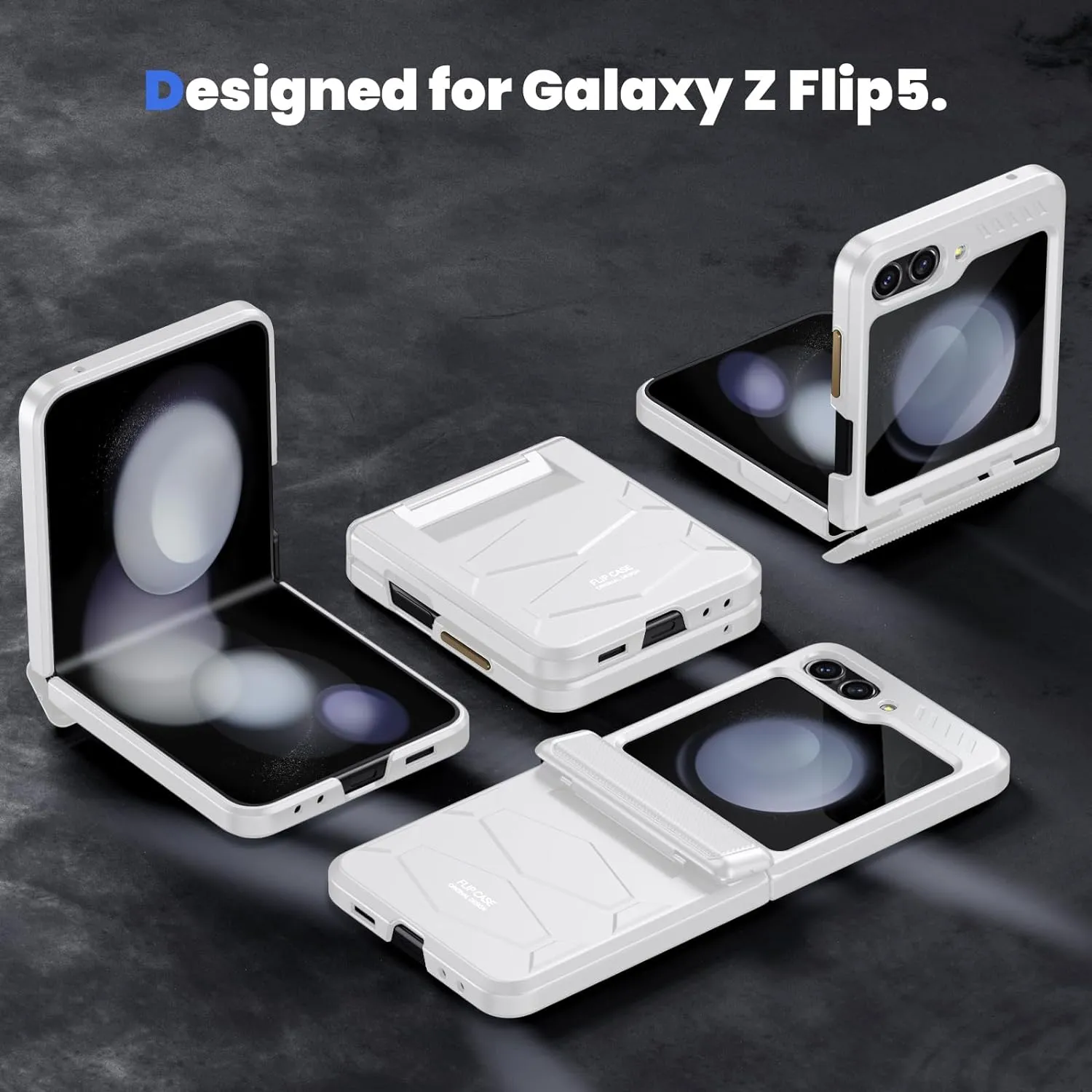 Galaxy Z Flip 5 Z Flip 5 Case Hinge Protection& Built-in Screen Protector Ultra Thin Case