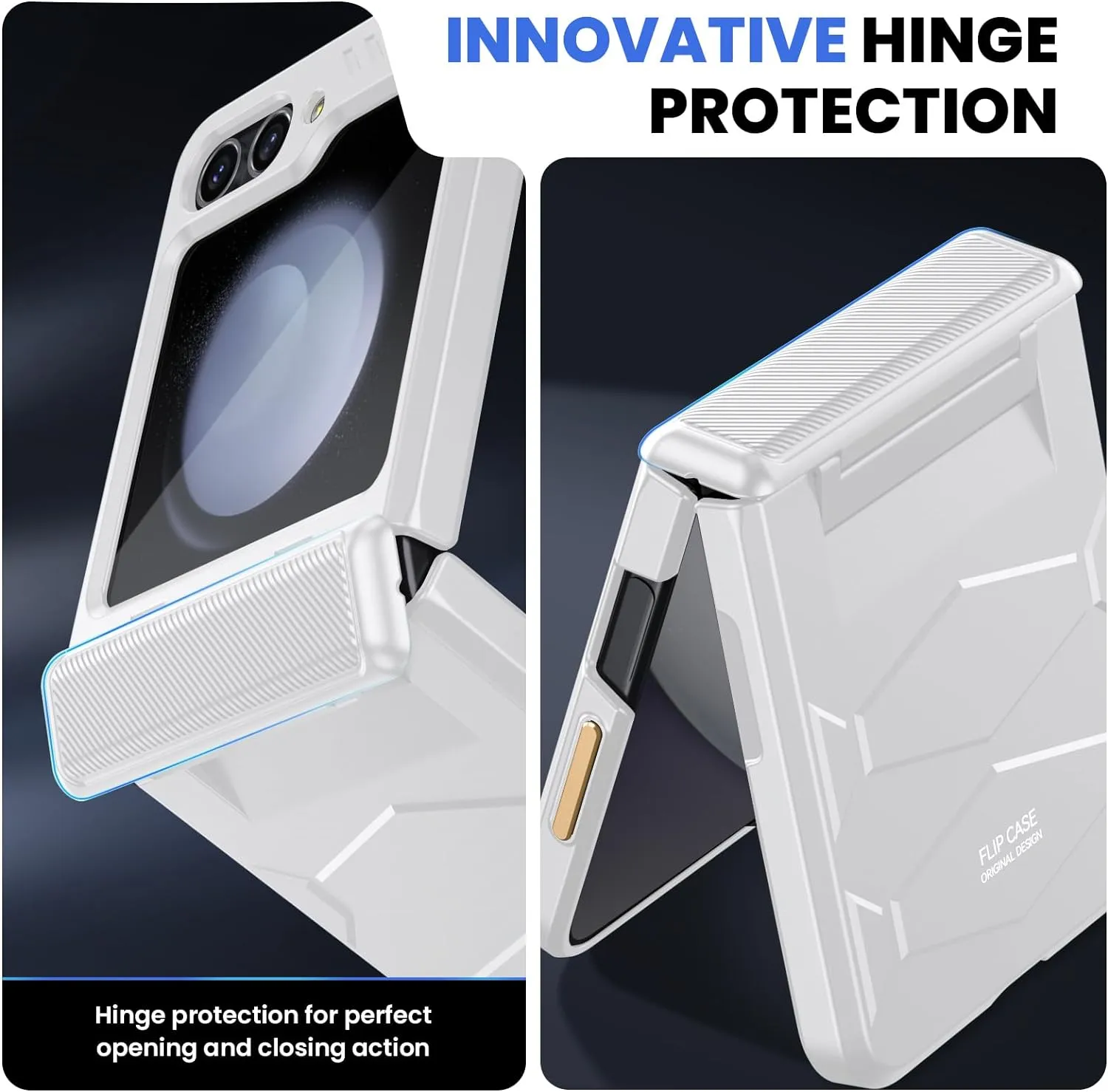 Galaxy Z Flip 5 Z Flip 5 Case Hinge Protection& Built-in Screen Protector Ultra Thin Case