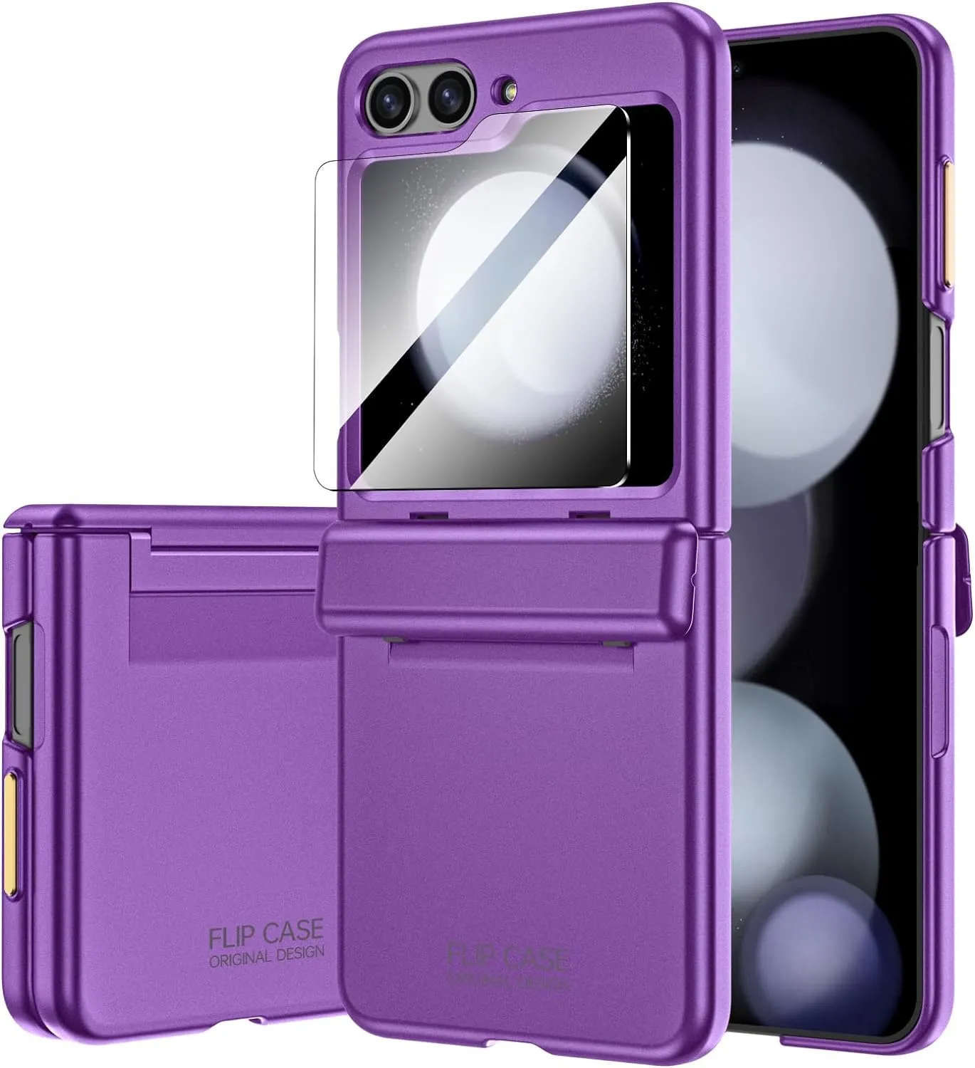 Galaxy Z Flip 5 Z Flip 5 Case Hinge Protection& Built-in Screen Protector Ultra Thin Case