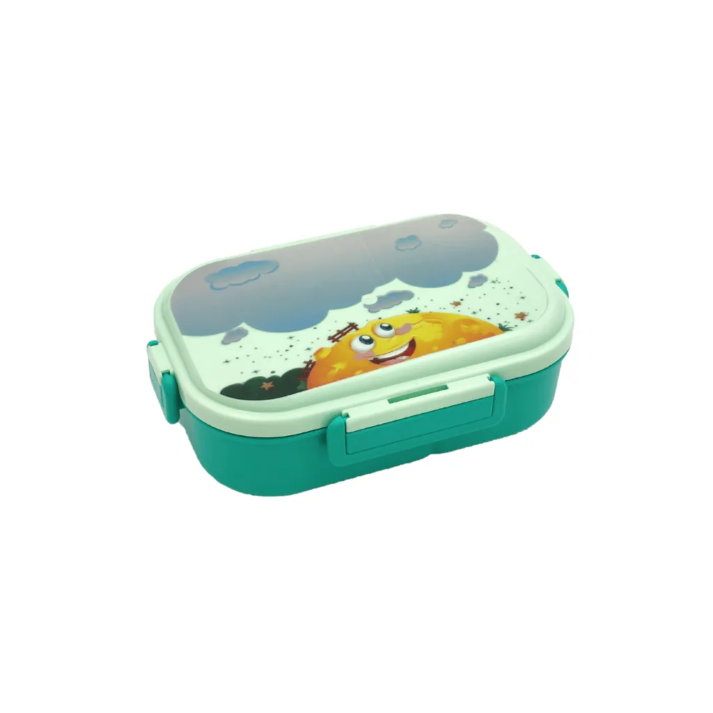 Galoof Cartoon Printed Colorful Lunch Box for School Kids (Green)