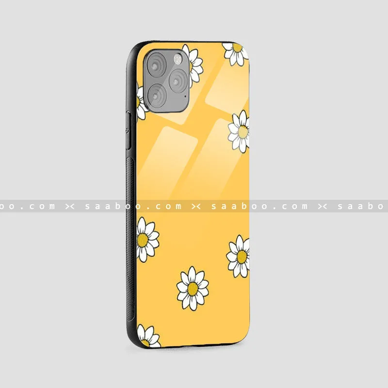 Glossy Protective Case With Yellow Color flower