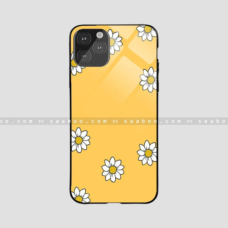 Glossy Protective Case With Yellow Color flower