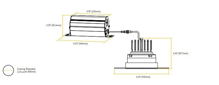 Goodlite G-95626 3.5″ 14W Trimless Gimbaled Spotlight Selectable CCT