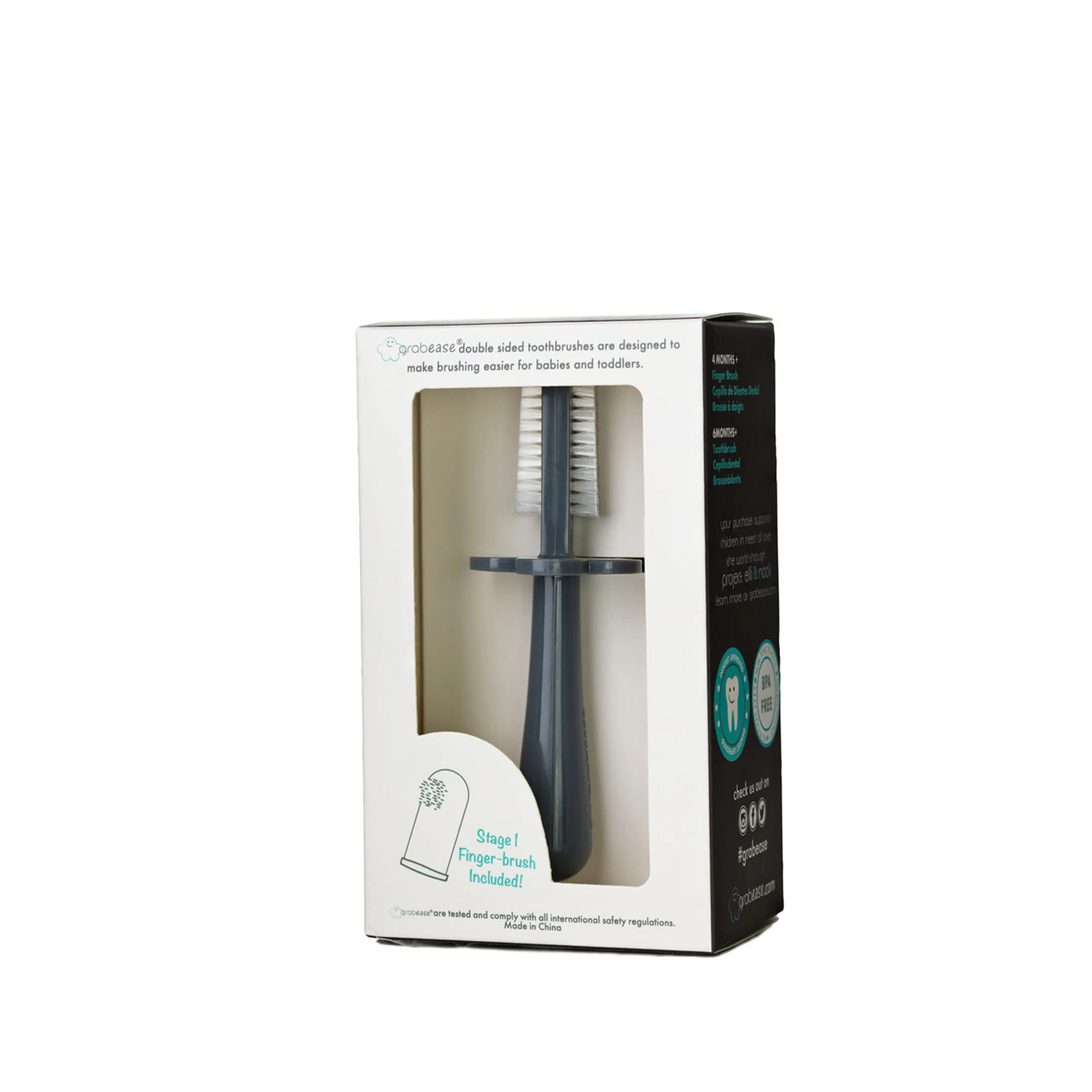 Grabease Double Sided Toothbrush Gray