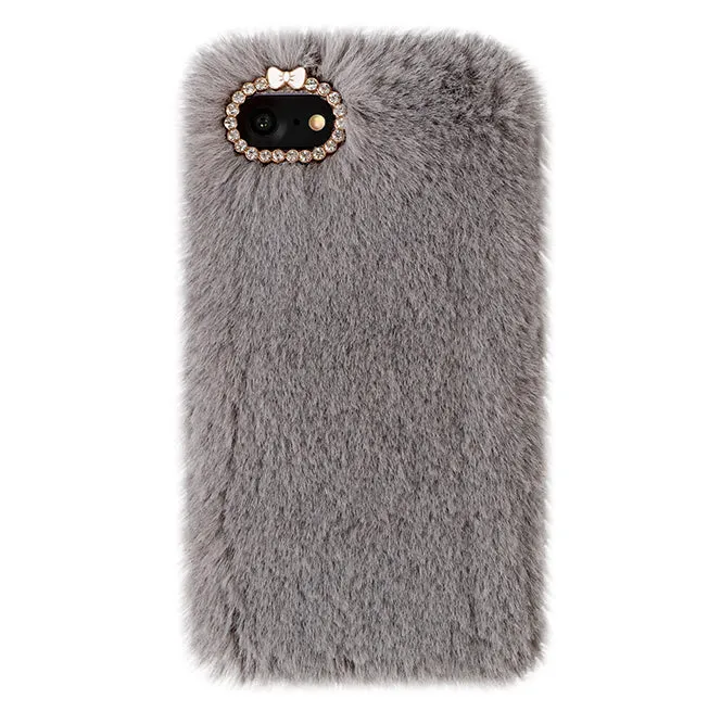 Gray Faux Fur iPhone Case