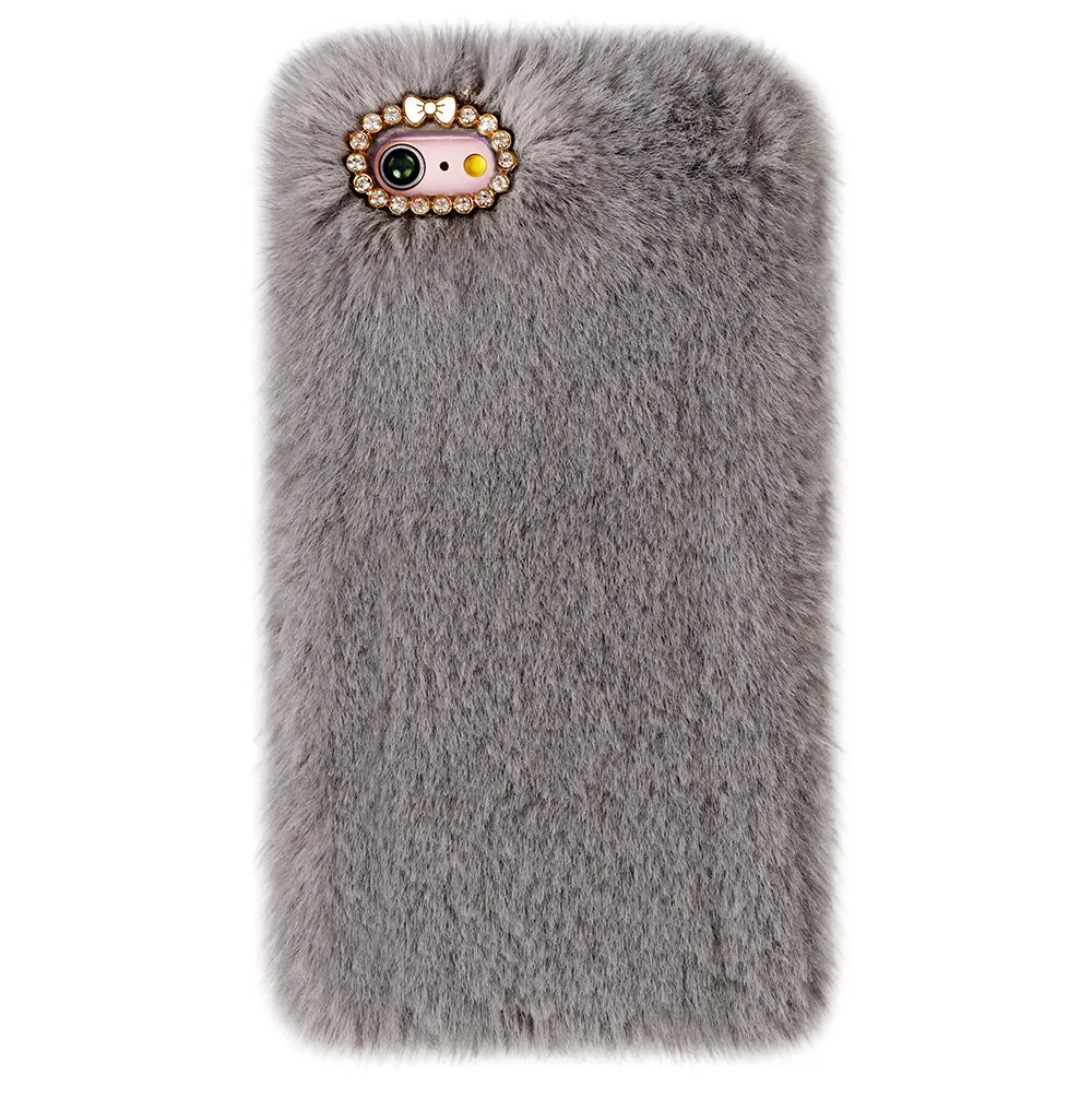 Gray Faux Fur iPhone Case