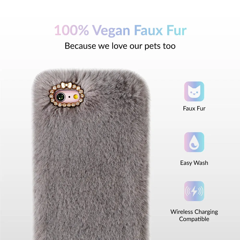 Gray Faux Fur iPhone Case