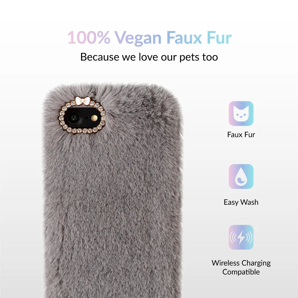 Gray Faux Fur iPhone Case