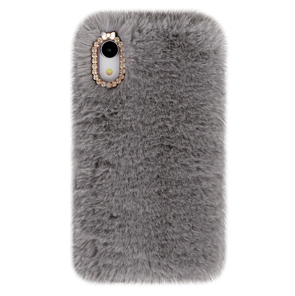 Gray Faux Fur iPhone Case