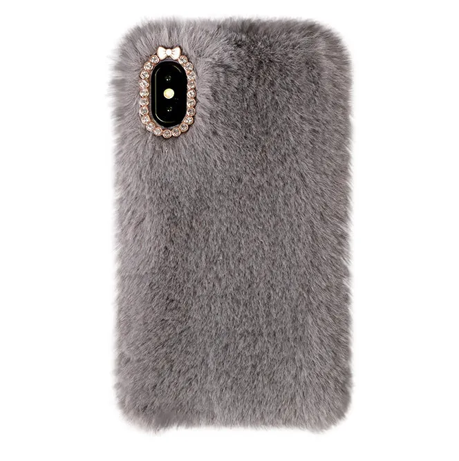 Gray Faux Fur iPhone Case