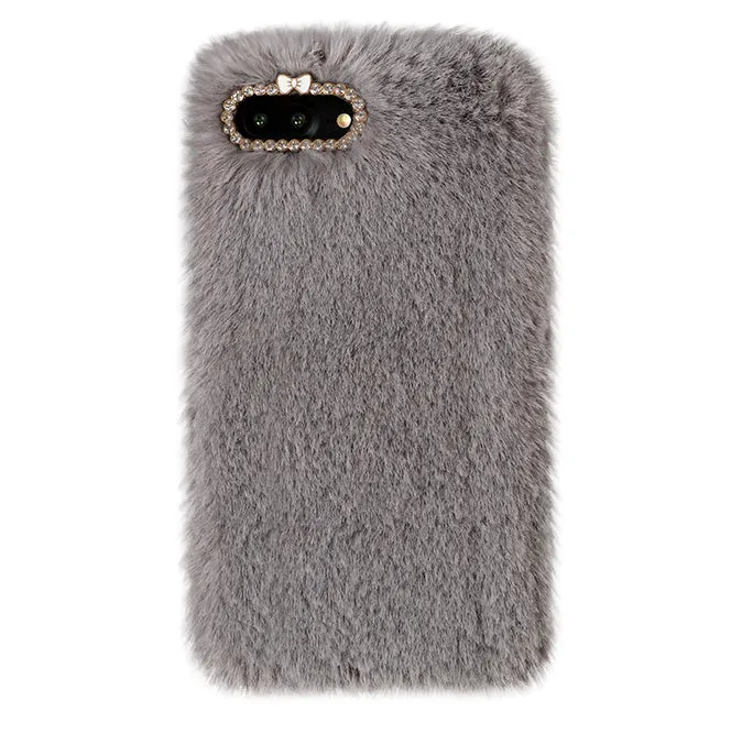 Gray Faux Fur iPhone Case