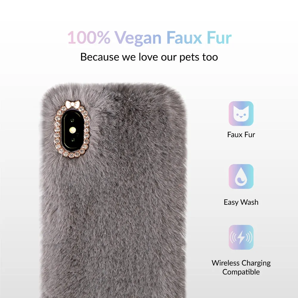 Gray Faux Fur iPhone Case