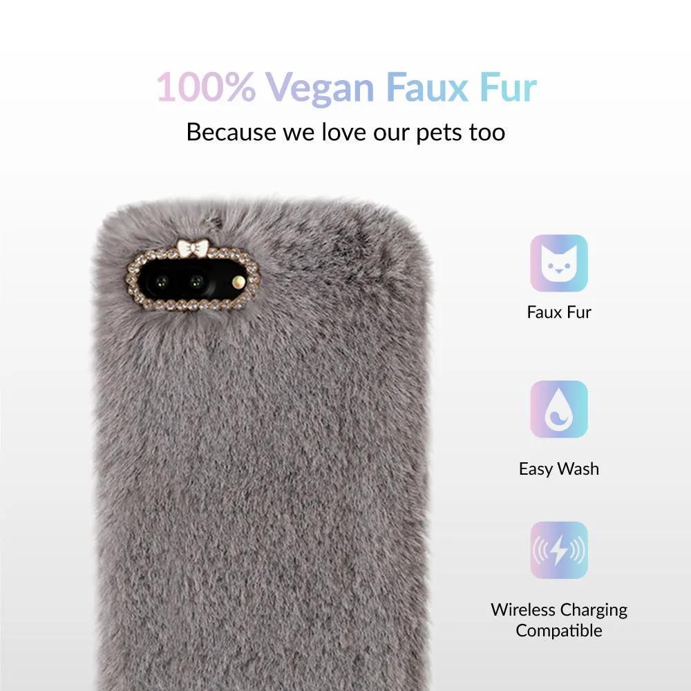 Gray Faux Fur iPhone Case