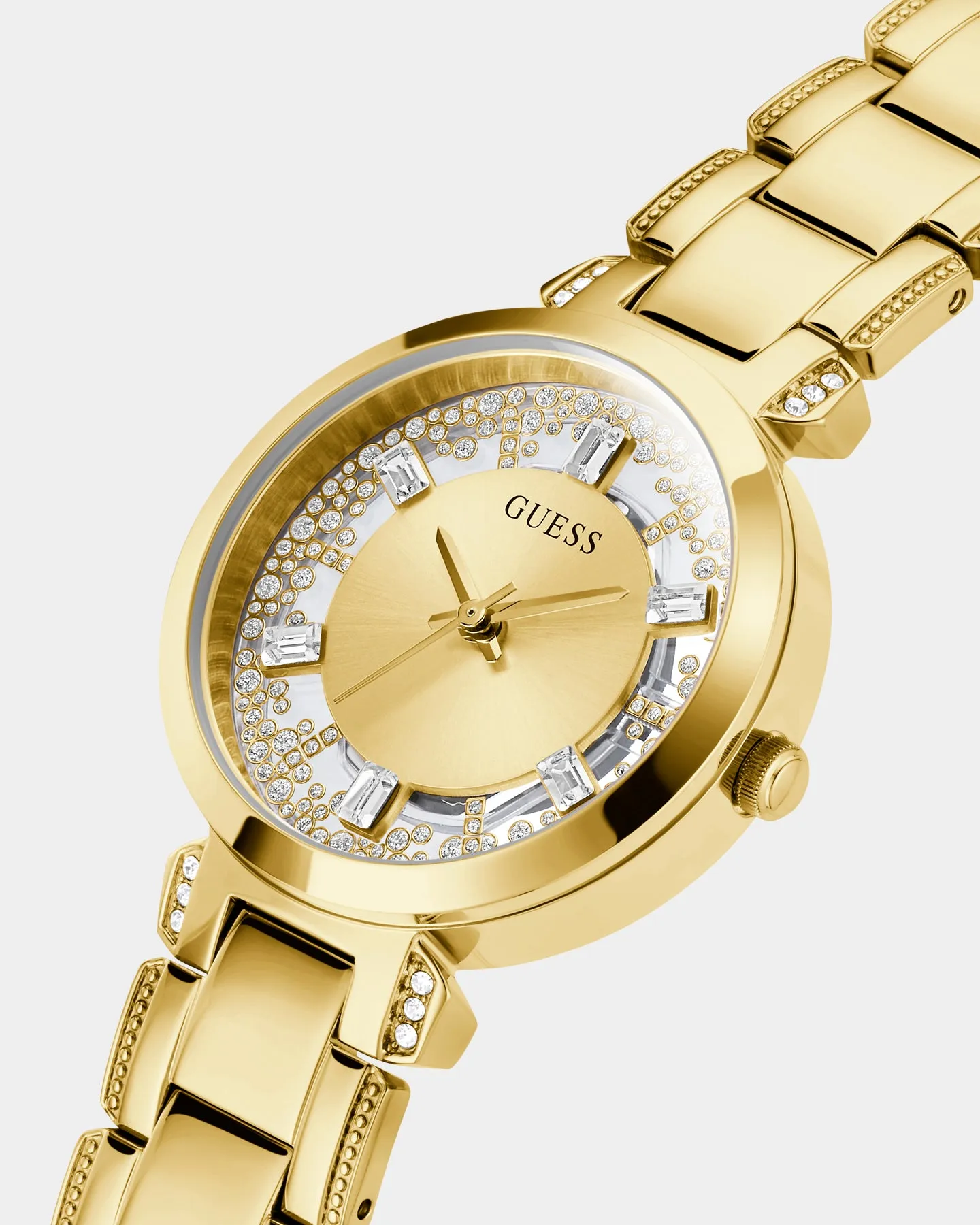 Guess Mainline Women's Crystal Clear Watch Gold