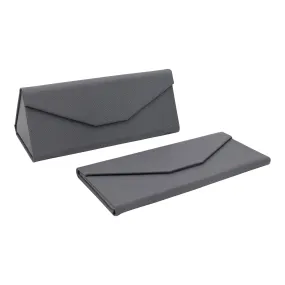 Hard Folding Eco Leather Solid Color Glasses Case - Grey