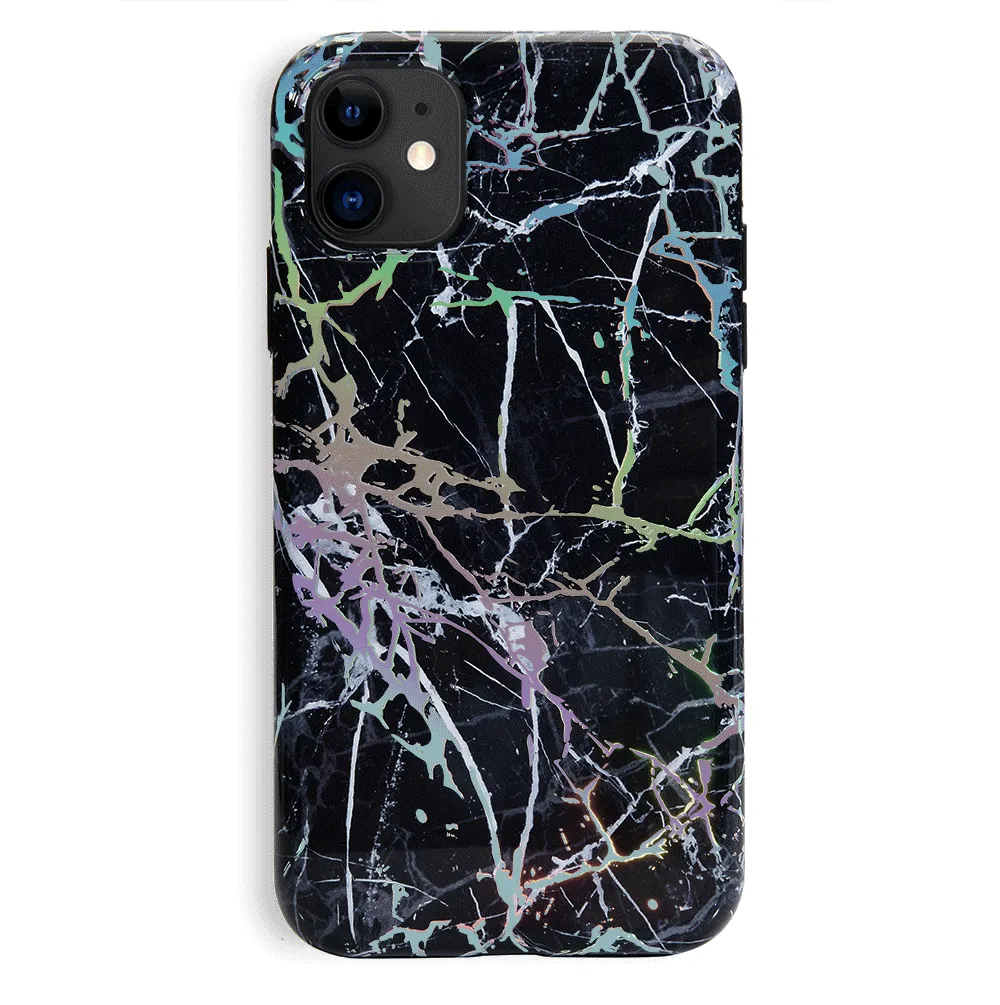 Holo Black Marble iPhone Case