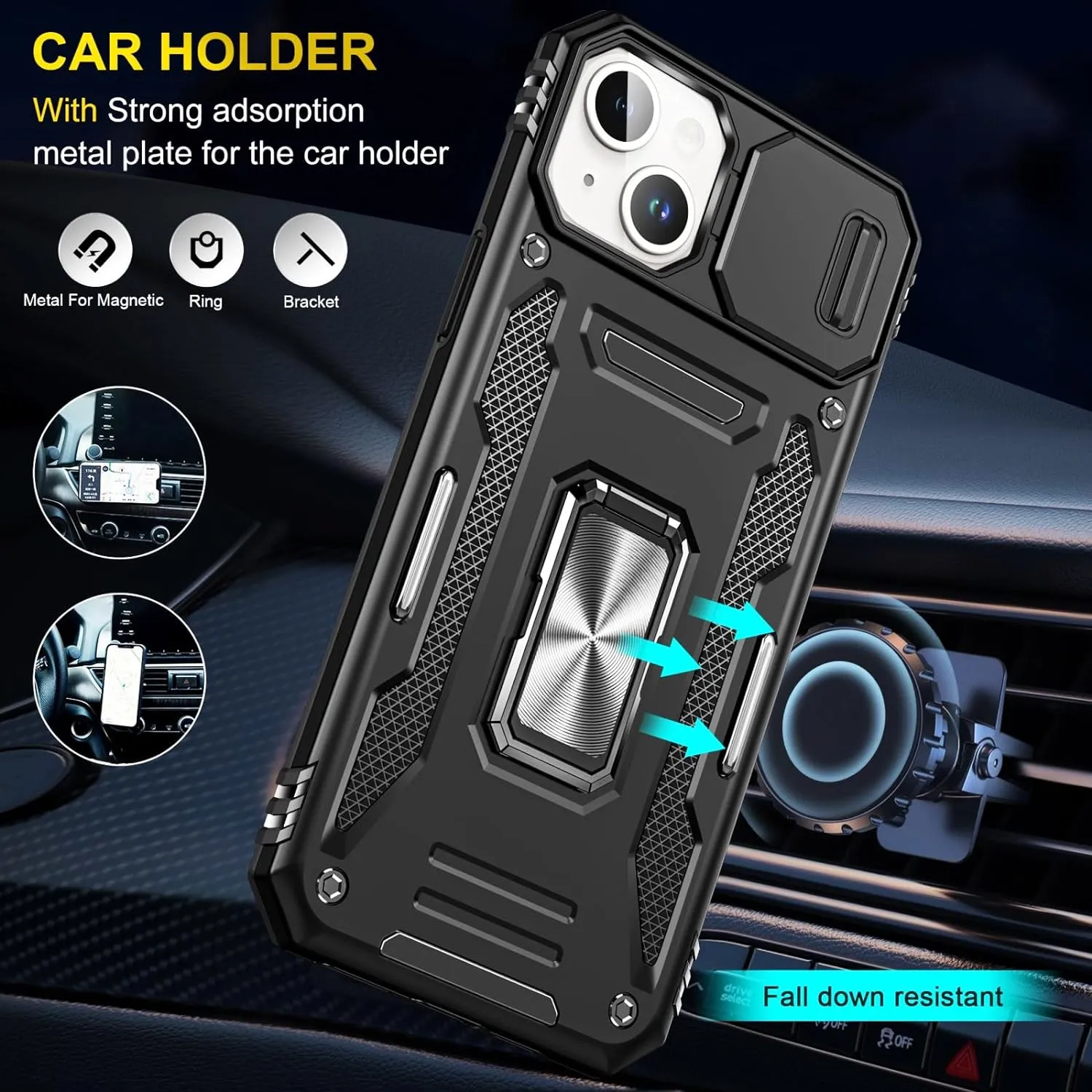 iPhone 15 Plus Phone Magnetic Car Mount Case