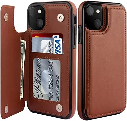 iPhone 15 Pro Case Flip Folio Leather Wallet Designs Protective Phone Case