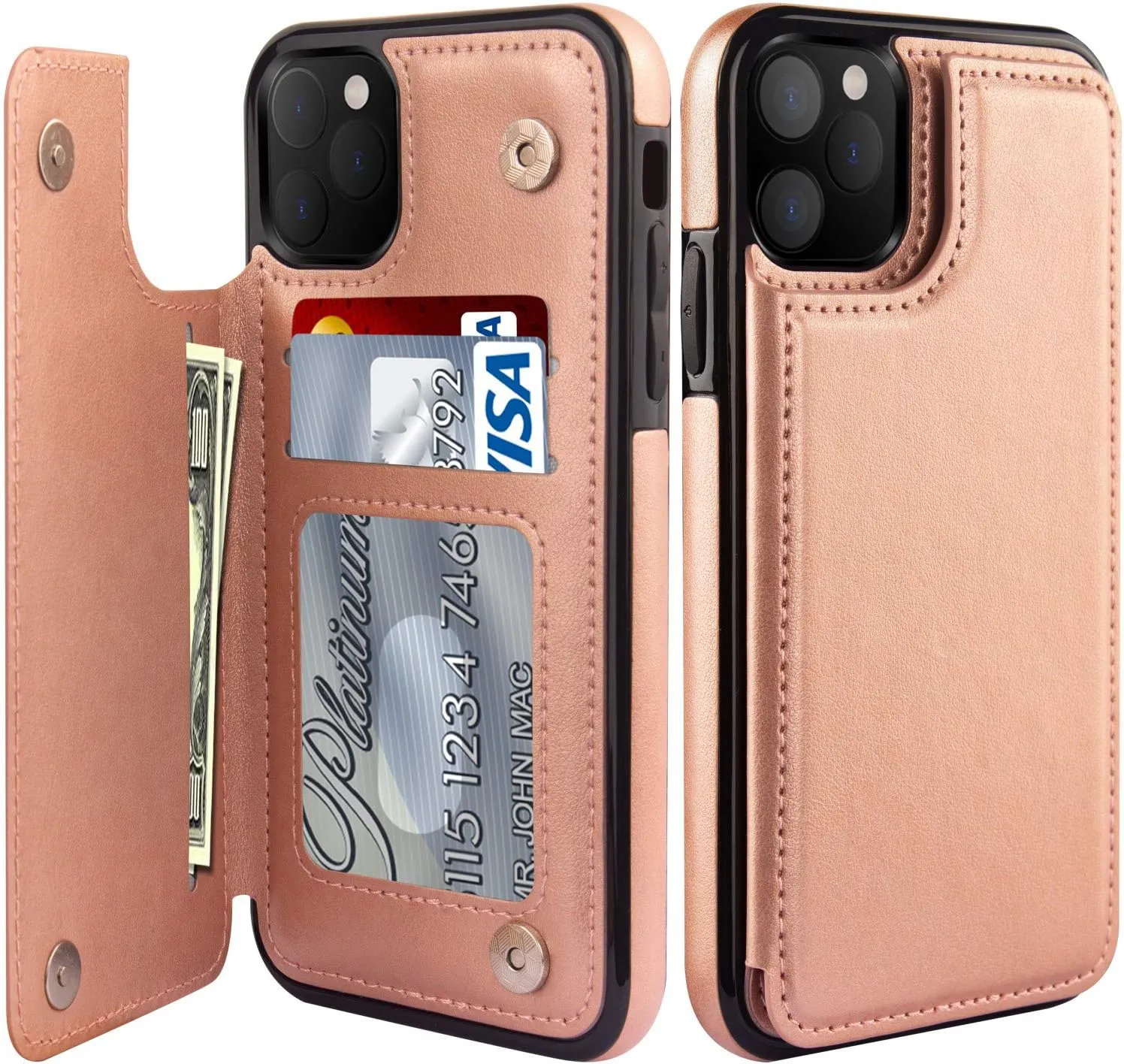 iPhone 15 Pro Case Flip Folio Leather Wallet Designs Protective Phone Case