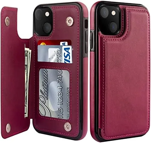 iPhone 15 Pro Case Flip Folio Leather Wallet Designs Protective Phone Case