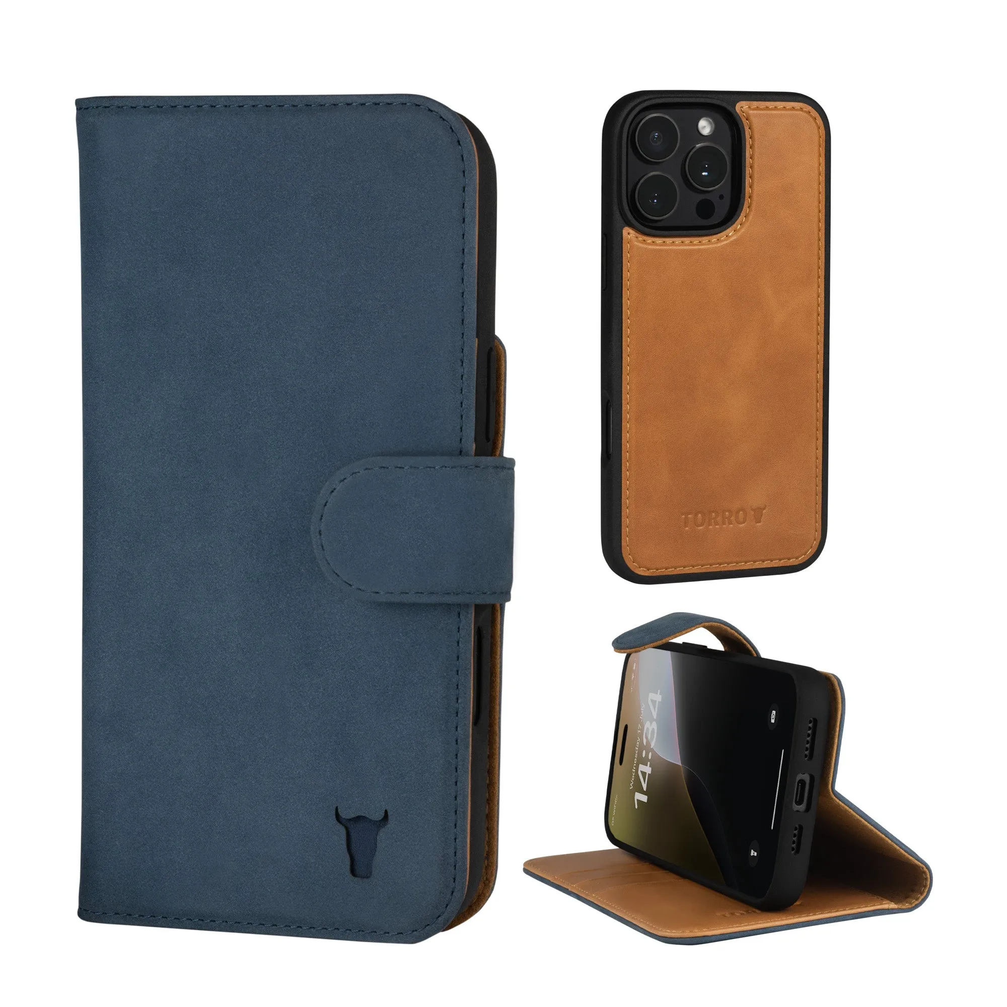 iPhone 16 Pro Leather Wallet Case (with Detachable Cover & MagSafe Compatible)