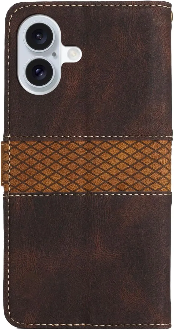 iPhone 16 Pro Max Wallet Case TPU Interior Protective PU Leather Brown