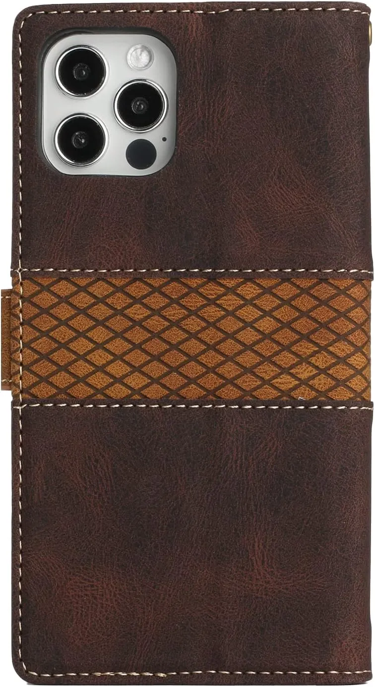 iPhone 16 Pro Max Wallet Case TPU Interior Protective PU Leather Brown