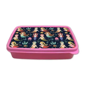 Kids Slim Lunch Box With Small Container for School Girls - Mermaids